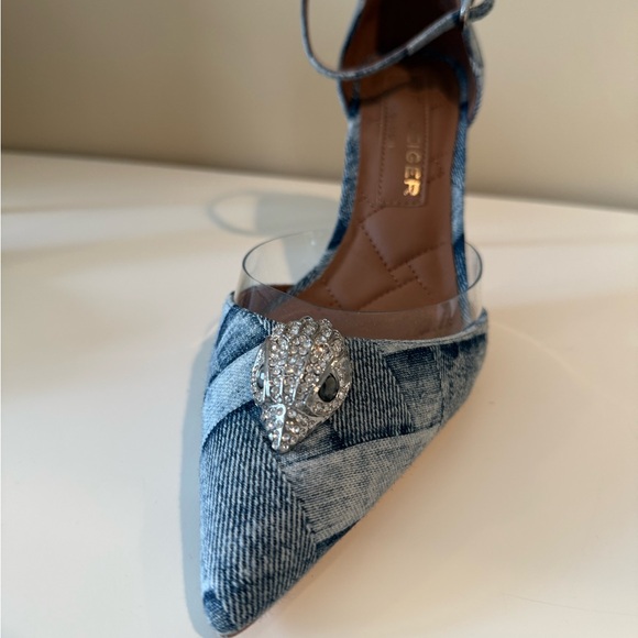 Kurt Geiger London BELGRAVIA Ankle-Strap Pumps in Blue Denim - Picture 3 of 5